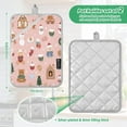 thumbnail image 3 of 2 Pack Pot Holders for Kitchen Heat Resistant Hot Pads Sets for Cooking Baking Pink Cute Christmas Icons, 3 of 7
