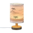 thumbnail image 2 of Small Table Lamp LED Bedside Nightstand Lamps with Fabric Shade Decor Desk Lamp for Living Room Bedroom Office Line Palm Tree Mountains, 2 of 7