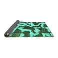 thumbnail image 2 of Ahgly Company Indoor Square Abstract Turquoise Blue Modern Area Rugs, 5' Square, 2 of 4