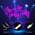 thumbnail image 4 of Letrero de neón "You're Like Really Pretty", letreros de neón para decoración de pared, letreros de neón LED, letreros de neón iluminados para habitación, decoración del hogar, 16,53 x 10,86 pulgadas, 4 of 7
