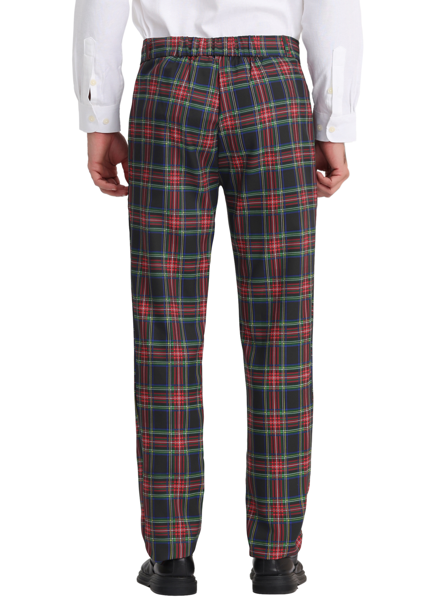 Mens Tweed Check Golf Sta Press Trousers Slim Fit 60s 70s Mod Retro Pants  (Prince of Wales Check, 30