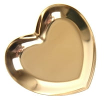 HOMEMAXS Modern Stainless Steel Jewelry Dish Creative Heart Shape Jewelry Storage Tray