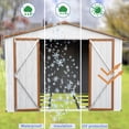 thumbnail image 4 of Ouyessir 8' x 6' Outdoor Metal Storage Shed, Steel Garden Shed with Double Lockable Doors, Large Outdoor Storage Shed for Garden,Backyard, Patio, Lawn,Floor Not Included, 4 of 11