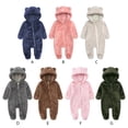 thumbnail image 4 of Baby Jumpsuit Hooded Fleece Rompers Long Sleeve One Piece Bear Ear Snowsuit Warm Winter Outwear, 4 of 4