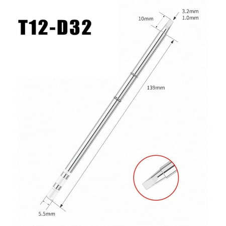 

Leke T12 D Series Soldering Iron Tip For 950D 202 942 Soldering Station WeldingTool