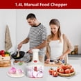 thumbnail image 2 of Amdohai Manual Food Chopper 1.4L Multi Function Stainless Steel Cutter Handheld Food Processor for Meat Vegetables Onions Garlic Chili Fruits Cream Egg Whipper Food Grinder for Home Kitchen Restaura, 2 of 7