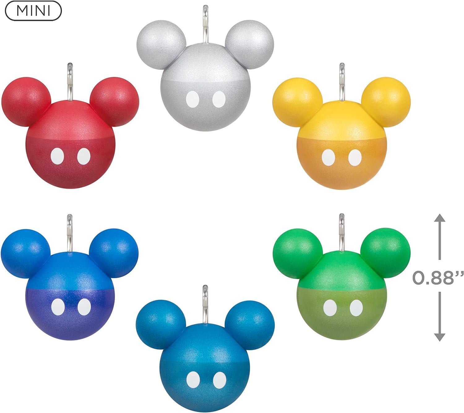 Hallmark Mini Disney Mickey Mouse Christmas Tree Ornaments, Set of
