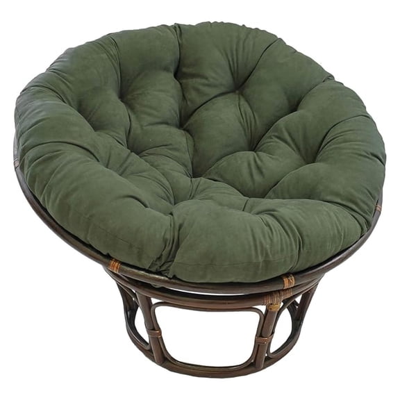 Solid Microsuede Papasan Chair Cushion, 44" x 6" x 44", Green XYX