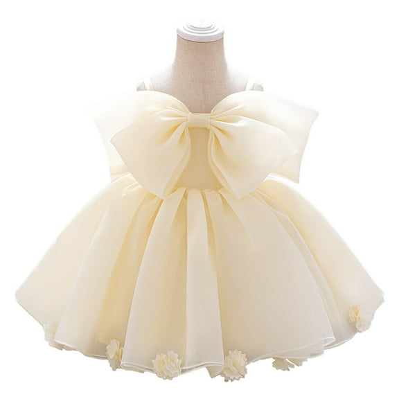 Toddler Girl Princess Dress with Bowknot Sleeveless Tulle Party Gown for Birthday Wedding Halloween Christmas