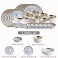 thumbnail image 1 of Ceramic Dinner Plates Set Dishes Marble Design Steak Food Plate Salad Soup Bowl Dessert Cake Plate Dinnerware Set for Restaurant, 1 of 7