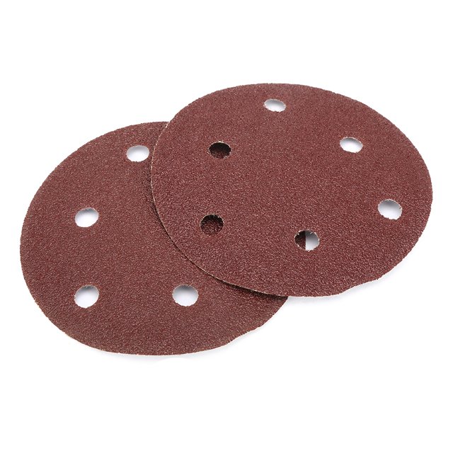 Papel De Lija Flocado Disco De Terciopelo Trasero Disco De Lijadora 100 Uds 125mm 5 Pulgadas 6 Agujeros Flocado Papel De Lija Pieza Cepillada Disco De Terciopelo Trasero 80 OTVIAP Flocking Sandpaper