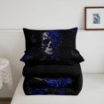 thumbnail image 5 of Homewish Spooky Halloween Skeleton Queen Comforter Set,Gothic Style Flowers Comforter Sets Queen,Black Reversible,3-Piece,1 Comforter and 2 Pillowcases, 5 of 7