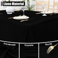 thumbnail image 2 of decorUhome Linen Rectangle Tablecloth 60x120 inch, Stain and Wrinkle Resistant Washable Table Cloth, Decorative Waterproof Fabric Table Cover for Dining Party, Black, 2 of 8