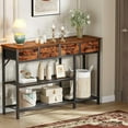 thumbnail image 2 of Entryway Console Table with 4 Fabric Drawers - Rustic Industrial Design, 2 of 8
