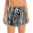 thumbnail image 2 of Susaid Optical Zebra Illusion Print Women's High Waisted Running Shorts Quick Dry Athletic Gym Track Workout Shorts Zip Pocket-Medium, 2 of 7