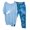 Blue, variant on Brilliant Outfits for Women Two Piece Plus Size Women's Floral Print Loose Comfortable CrewNeck Half Sleeve Pullover Shirt Tops Pants Trousers Set Black 3x