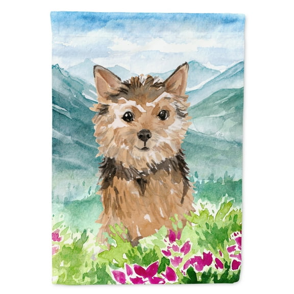 Carolines Treasures CK1971GF Mountian Flowers Norwich Terrier Flag Garden Size  Small multicolor