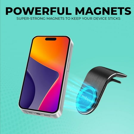 Chargeworx - Magnetic Vent Mount for Most Cell Phones - Black