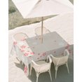 thumbnail image 2 of 60x84 Inch Outdoor Tablecloth with Umbrella Hole Zipper Rectangle Pink Cherry Floral Rectangular Tablecloths Outside Waterproof Modern Art Falling Petals Burlap Patio Table Cloth Cover for Picnic, 2 of 8