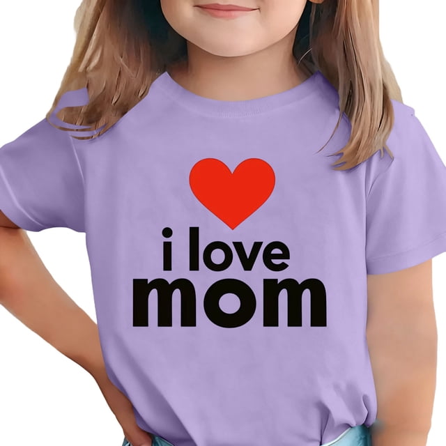 Zpanxa T-Shirts d'Été pour Filles Imprimé de la Fête de l'Indépendance Col Rond Manches Courtes Haut Polyester Spandex 14-15 Ans
