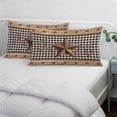 thumbnail image 4 of Vintage Texas Star Brown Throw Pillow Covers, Black Plaid Berry Farmhouse Soft Breathable Pillow Cases with Invisible Zipper for Sleeping, Small Pillowcases for Couch Bed Sofa Chair 16x24 Inches, 4 of 9