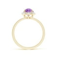 thumbnail image 2 of ANGARA Natural 1.2 Ct. Amethyst with Diamond Halo Ring in 14K Yellow Gold for Women (Ring Size: 11.5), 2 of 10