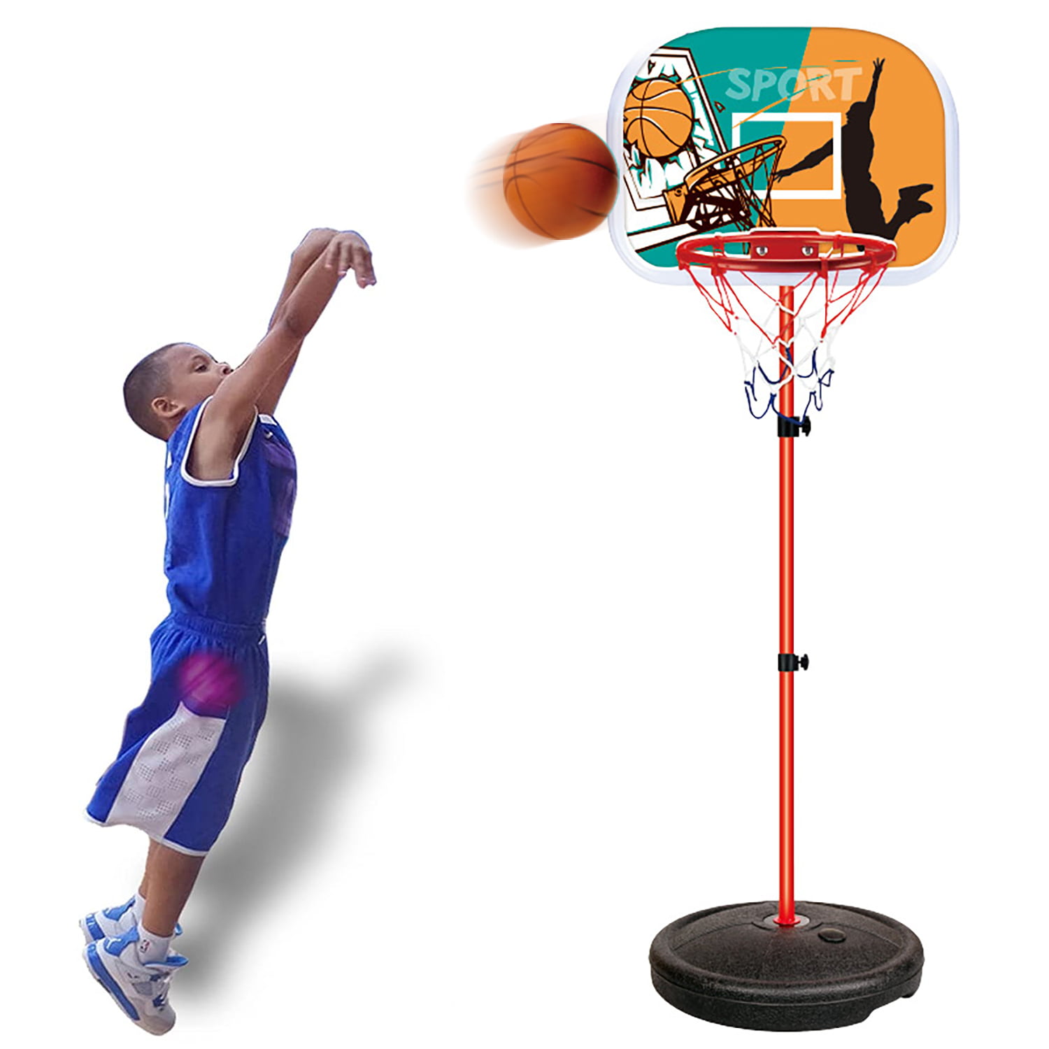 Educational Funny Outdoor Interactive Liftable Basketball Toy for Boys Girls STOBOK 1 Set Plastic Toy Basketball Set 