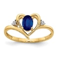 thumbnail image 7 of 14k Yellow Gold Solid Diamond & Sapphire Band Ring, 7 of 7