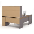 thumbnail image 6 of Executive U-shaped workstation with lateral file and bookcase in Cappuccino Cherry & Slate, 6 of 7