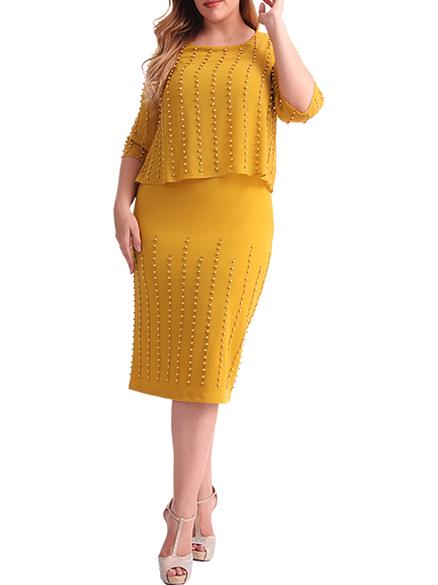 JustVH Women Plus Size Formal Dress Evening Party Cocktail Prom Ball