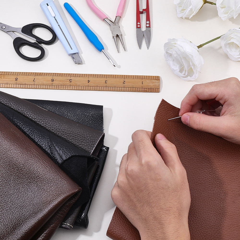 500G Cowhide Leather Fabric DIY Craft Garment Accessories Mixed Color 1.5mm