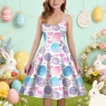 thumbnail image 2 of Easter Dresses for Girls Cute Print Spaghetti Strap A-Line Dress Girls Party Dresses for Girls 11-12 Years, 2 of 4
