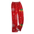 thumbnail image 5 of Christmas Women Pajama Pants Soft Christmas Snowflake Graphic Flannel Pajama Pants Holiday Wide Leg Fall Sleep Loungewear Pants Casual Comfy Pj Bottoms Red 2XL, 5 of 7