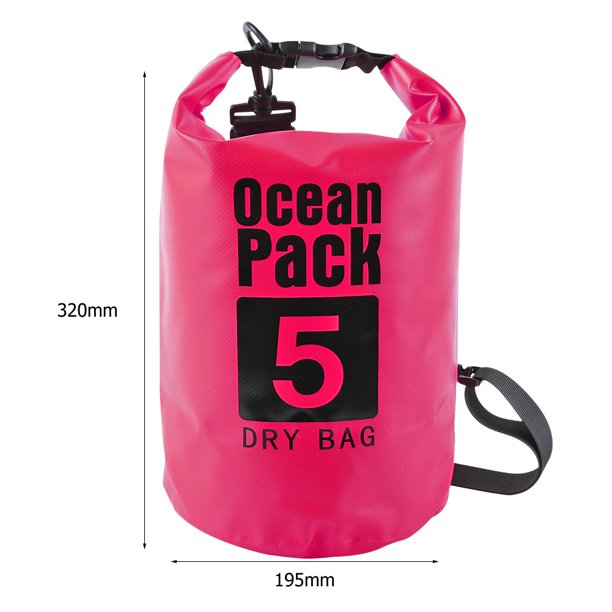 Organizador Bolsa seca impermeable Pack Saco Natación Kayak River Trekking (5L Rosa) Ehuebsd Libre de BPA