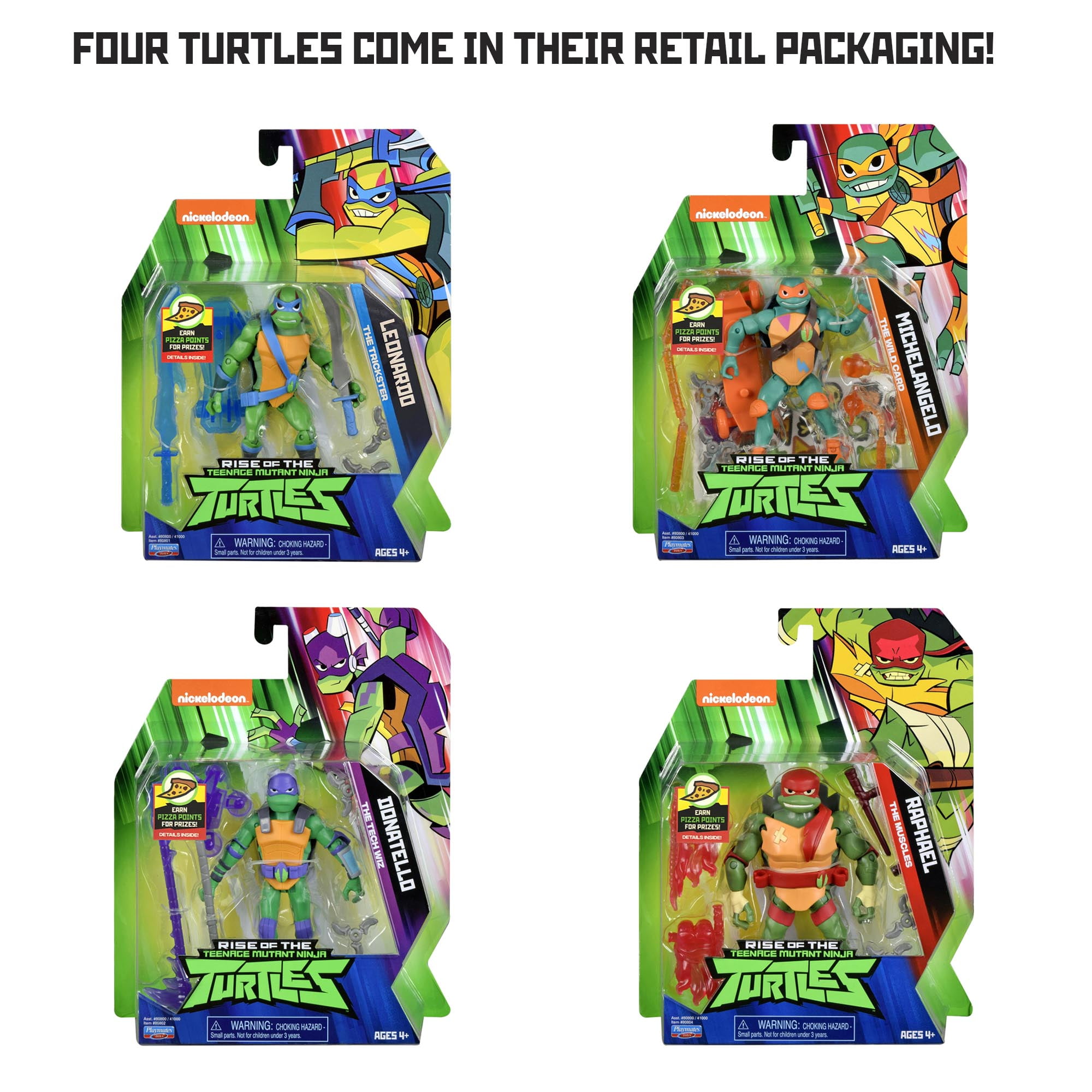 rise of the teenage mutant ninja turtles basic action figure four pack