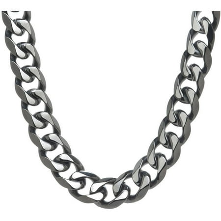 American Steel Men's Stainless Steel Jewelry/Black IP Ion Plated 30 Two-Tone Curb Chain Necklace, 10.50mm