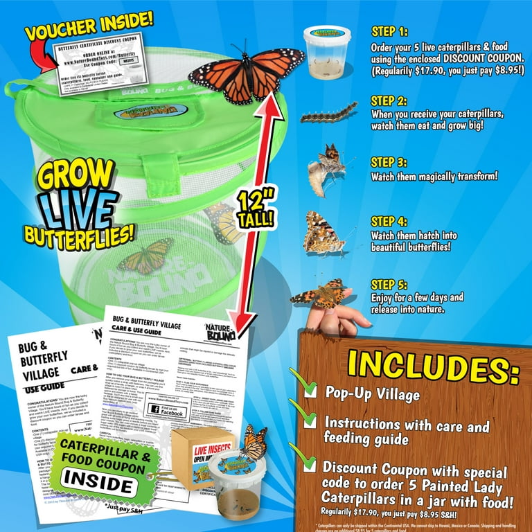 Nature Bound Butterfly Net Bug Catcher for Kids with Floating Handle - Boys  & Girls Ages 3+