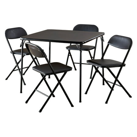 Cosco 5 Piece Card Table Set Black, What Is The Average Size Of A Folding Card Table