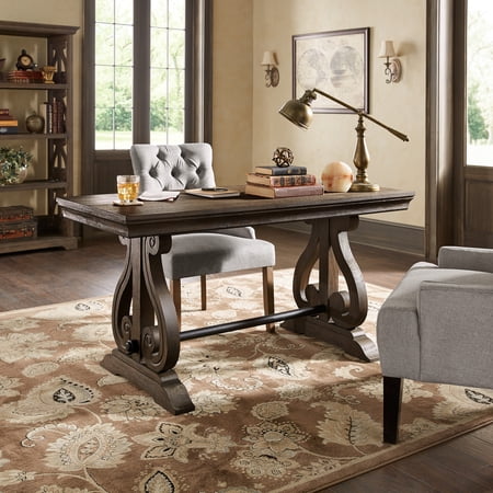 iNSPIRE Q Aloisia Traditional 1-Drawer Writing Desk, Wire Brushed Oak