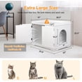 thumbnail image 3 of Hidden Cat Litter Box Enclosure Cat Litter Box Furniture Washroom House Table Nightstand (White), 3 of 8