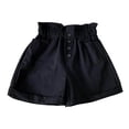 thumbnail image 4 of Coerni Kids Girls High Waisted Shorts Solid Color Summer Fashion Button Elastic Waist Shorts with Pockets 5﹣14 Years, 4 of 4