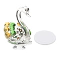 thumbnail image 2 of Figuras de cisnes brillantes, decoración de escritorio, regalos, centro de mesa, estatuas, esculturas para cumpleaños, aniversario, mujeres, hombres, Verde amarillo Macarena estatua de resina de cisne, 2 of 8
