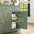 thumbnail image 7 of Homfa 42.5'' Kitchen Buffet Sideboard Cabinet, 3 Drawers Farmhouse Coffee Bar Storage Cabinet with Adjustable Shelf, Green, 7 of 7