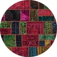 thumbnail image 1 of Ahgly Company Indoor Round Abstract Dark Brown Oriental Area Rugs, 7' Round, 1 of 6