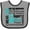 Heather and Black, variant on Inktastic Ovarian Cancer I Wear Teal Ribbon Tribute Boys or Girls Baby Bib