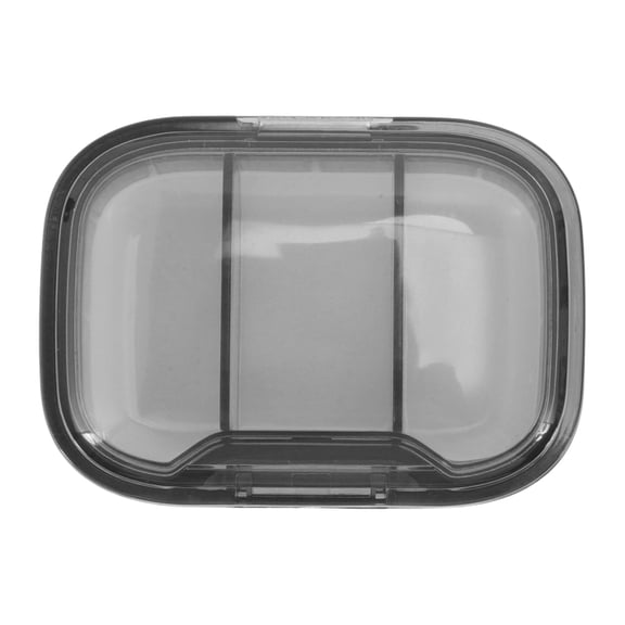 Unique Bargains 1 Pc Pill Case 3 Grid Portable Pill Box Clear Black