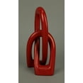 thumbnail image 2 of Red Hand Carved Natural Stone Love Knot Sculpture, 2 of 4