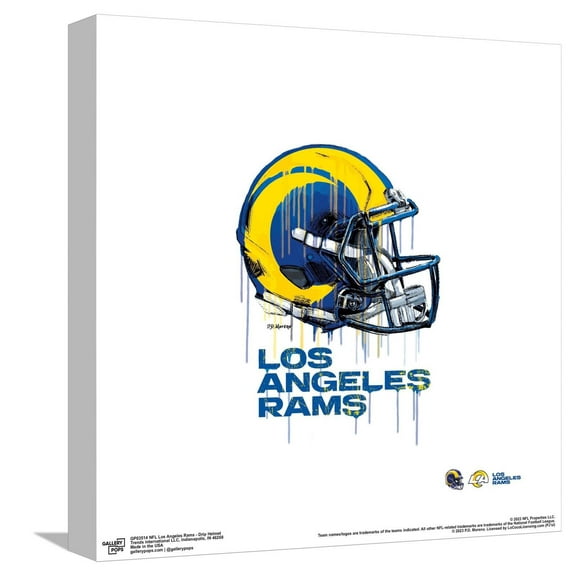 Gallery Pops NFL Los Angeles Rams - Drip Helmet Canvas Wall Art, Unframed Version, 12" x 12"