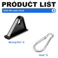 thumbnail image 4 of 8 Pack 2020 Extrusion Sliding Hook for 20 Series T-Slot V-Slot Aluminum Extrusion Hardware Black,8 * 2020 Extrusion Sliding Hook,Black, 4 of 7