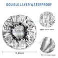 thumbnail image 3 of Shower Caps,Black and White Football Elements Pattern Waterproof Shower Cap for Women 4 Pieces,Double Reusable Hair Cover for Shower PEVA Elastic Stretch Hem, 3 of 7